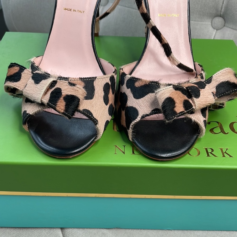 Kate Spade Ismay Leopard Print Open Toe With Bow - image 6